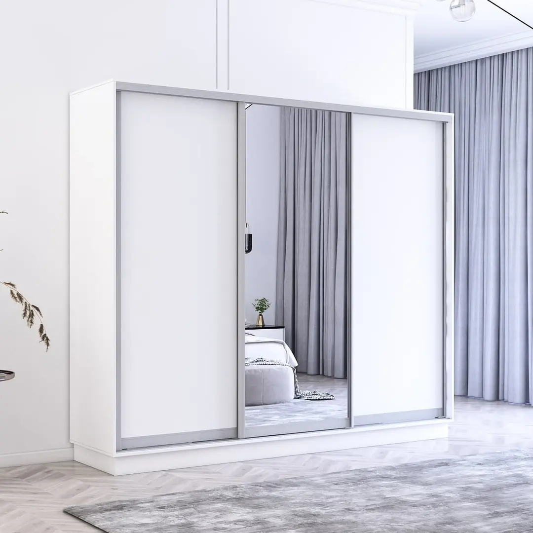 Шкаф-купе Mobildor Fox 1 зеркало/2 ДСП 260x210x60 (White)