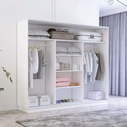 Шкаф-купе Mobildor Fox 1 зеркало/2 ДСП 260x220x60 (White) Thumb