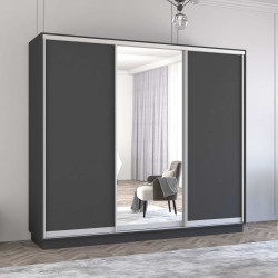 Шкаф-купе Mobildor Fox 1 зеркало/2 ДСП 270x240x60 (Anthracite)