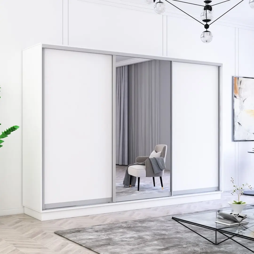 Шкаф-купе Mobildor Fox 1 зеркало/2 ДСП 310x230x60 (White)