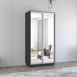 Шкаф-купе Mobildor Fox 2 зеркалa 100x230x60 (Anthracite)