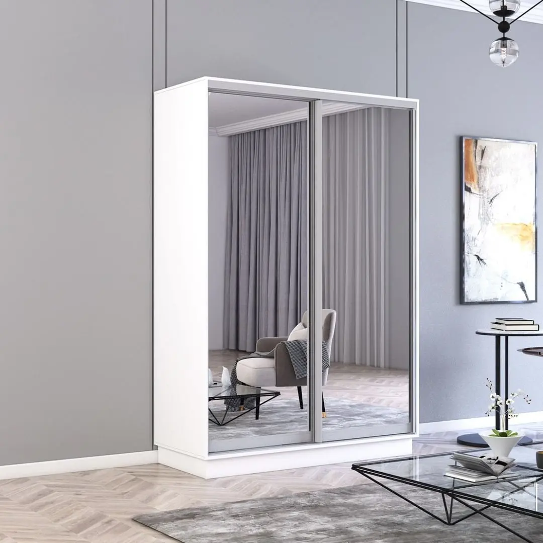 Шкаф-купе Mobildor Fox 2 зеркалa 140x210x60 (White)