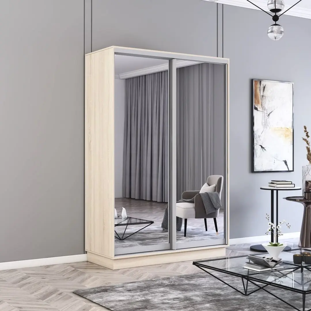 Dulap-cupe Mobildor Fox 2 oglinzi 140x230x60 (Sonoma Oak)