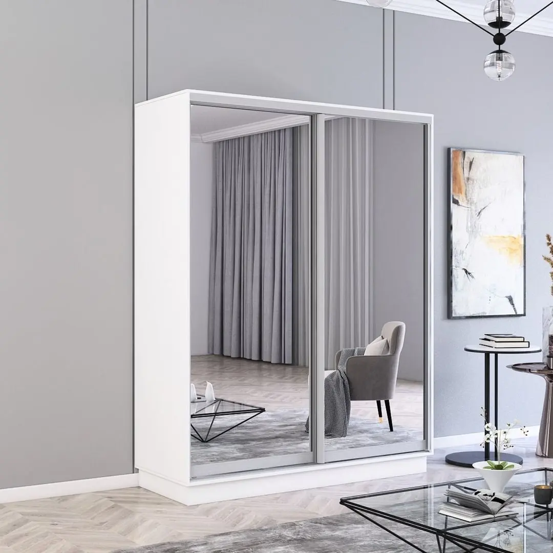 Шкаф-купе Mobildor Fox 2 зеркалa 150x200x60 (White)