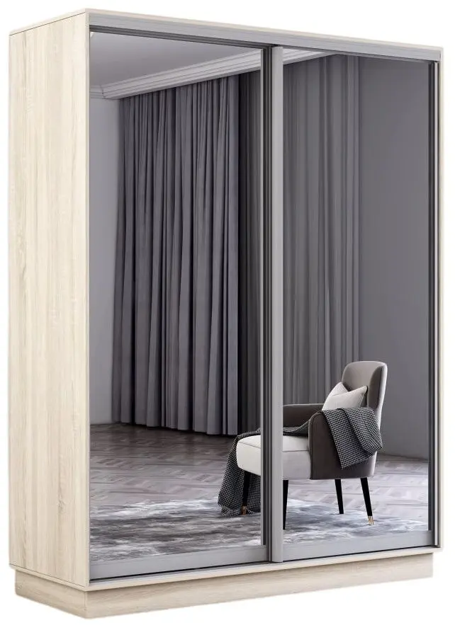 Dulap-cupe Mobildor Fox 2 oglinzi 160x230x60 (Sonoma Oak) - 2