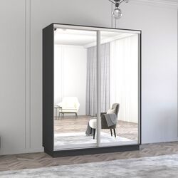 Шкаф-купе Mobildor Fox 2 зеркалa 170x240x60 (Anthracite)