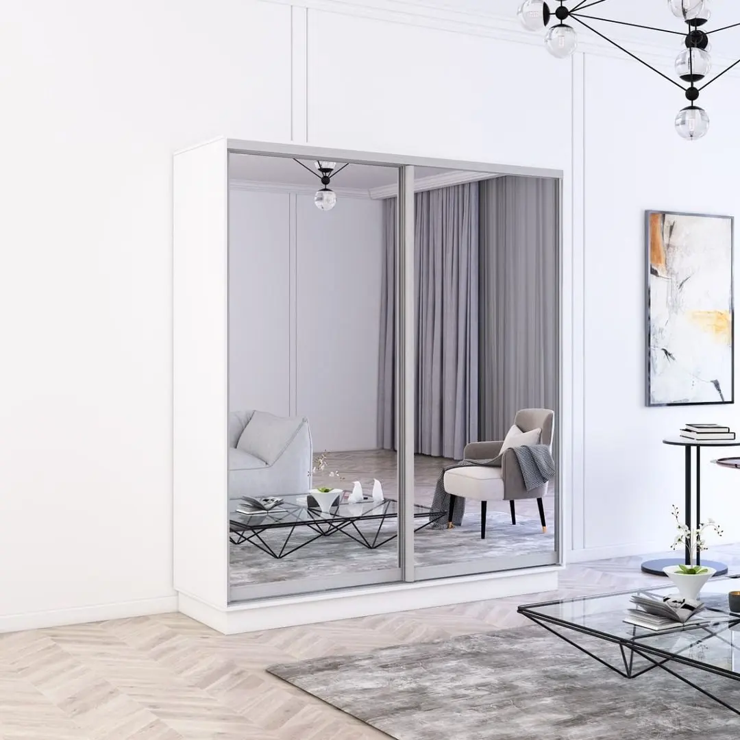 Шкаф-купе Mobildor Fox 2 зеркалa 180x240x60 (White)