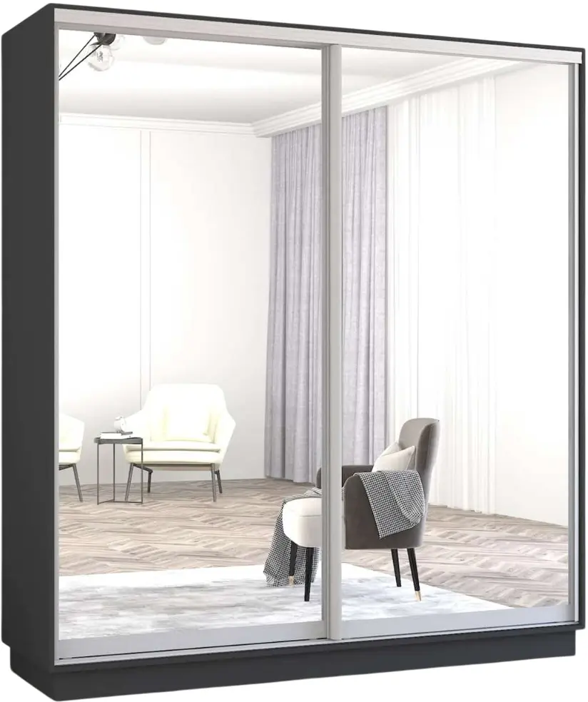Dulap-cupe Mobildor Fox 2 usi oglinda 200x200x60 (Anthracite) - 2