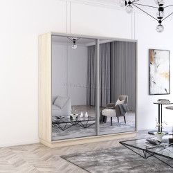 Dulap-cupe Mobildor Fox 2 usi oglinda 200x210x60 (Sonoma Oak)