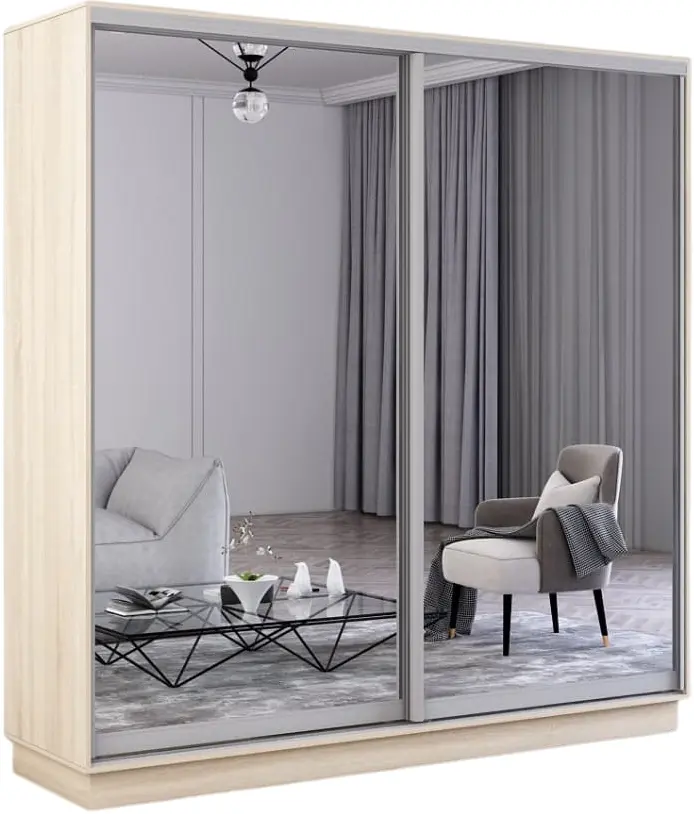 Dulap-cupe Mobildor Fox 2 usi oglinda 200x230x60 (Sonoma Oak) - 2