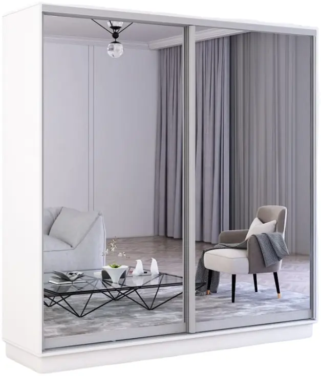 Шкаф-купе Mobildor Fox 2 зеркальные двери 220x200x60 (White) - 2