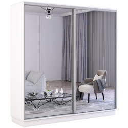 Шкаф-купе Mobildor Fox 2 зеркальные двери 220x220x60 (White) Thumb
