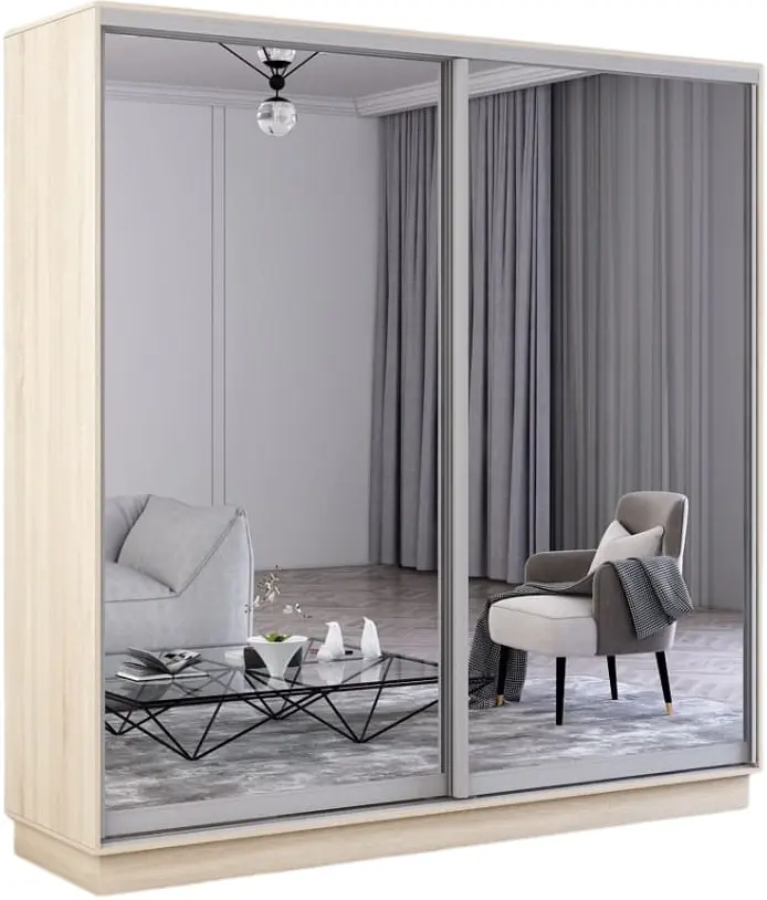 Dulap-cupe Mobildor Fox 2 usi oglinda 220x230x60 (Sonoma Oak) - 2