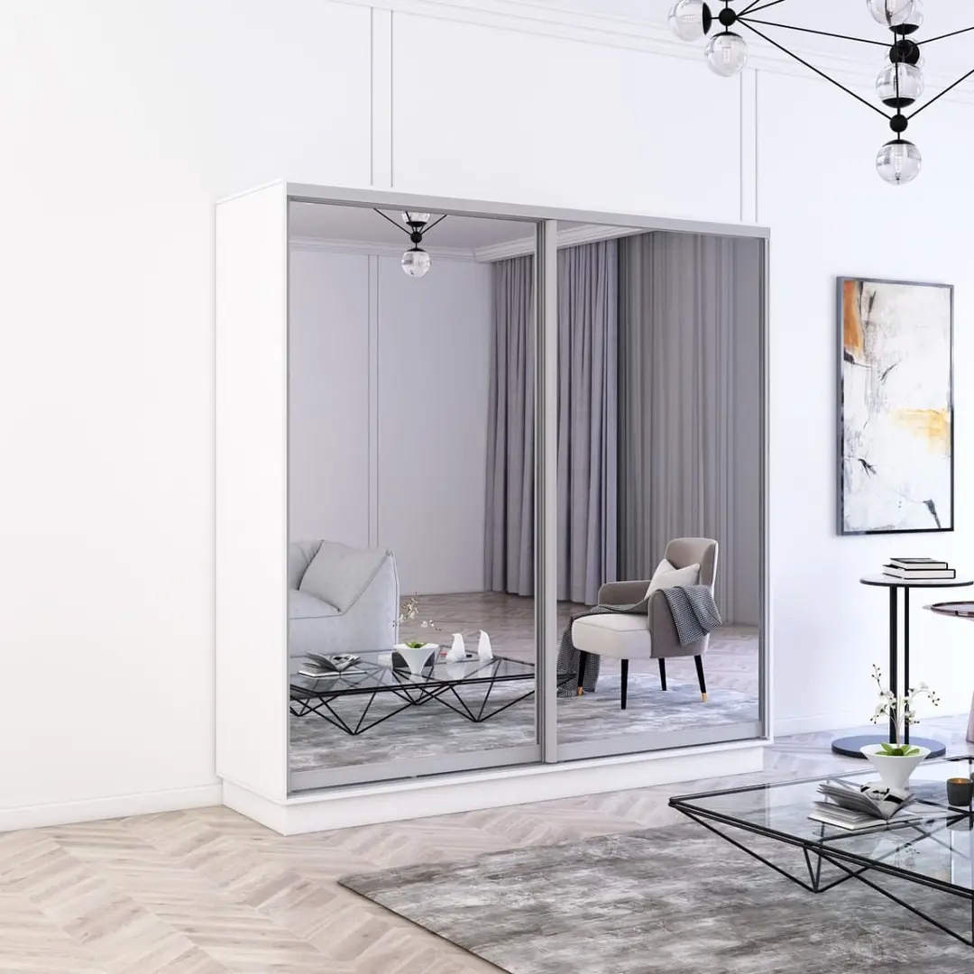 Шкаф-купе Mobildor Fox 2 зеркальные двери 230x210x60 (White)