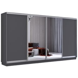 Dulap-cupe Mobildor Fox 2 usi cu oglinda 370x200x60 (Anthracite) Thumb