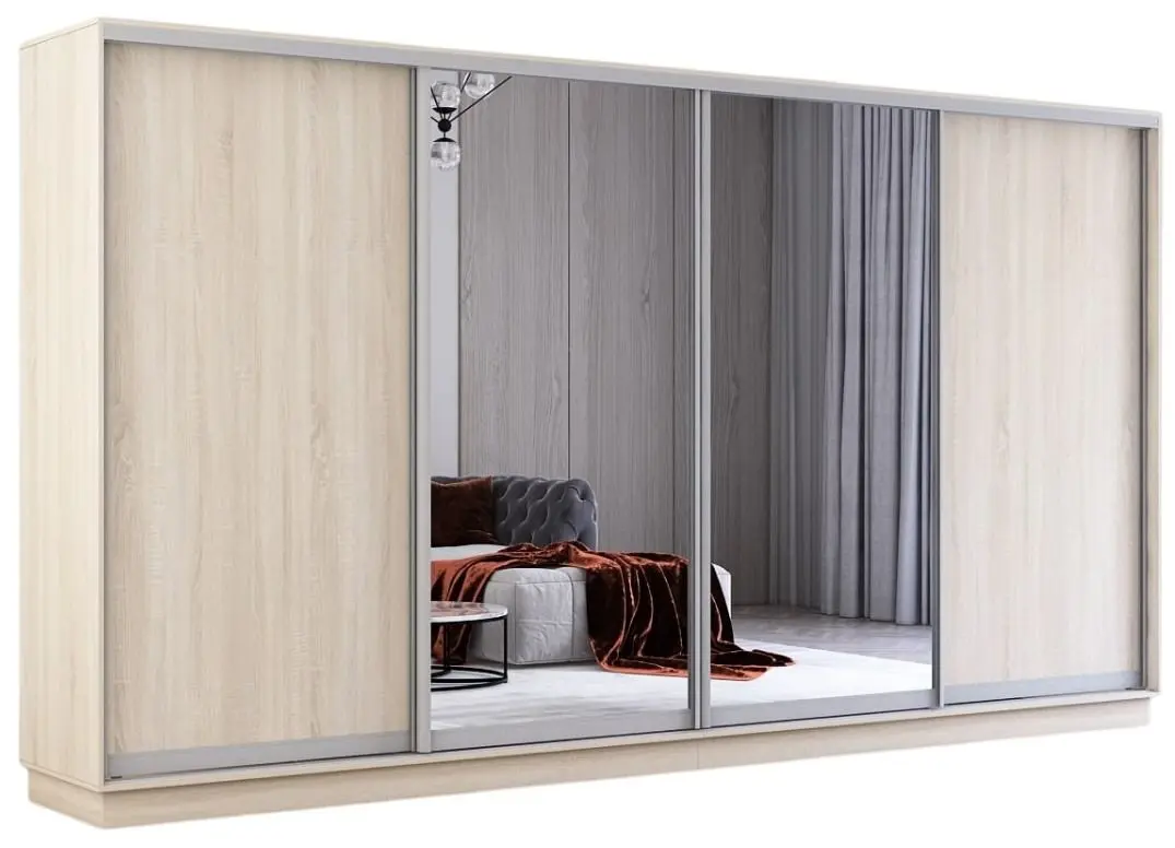 Dulap-cupe Mobildor Fox 2 usi cu oglinda 370x200x60 (Sonoma Oak) - 3