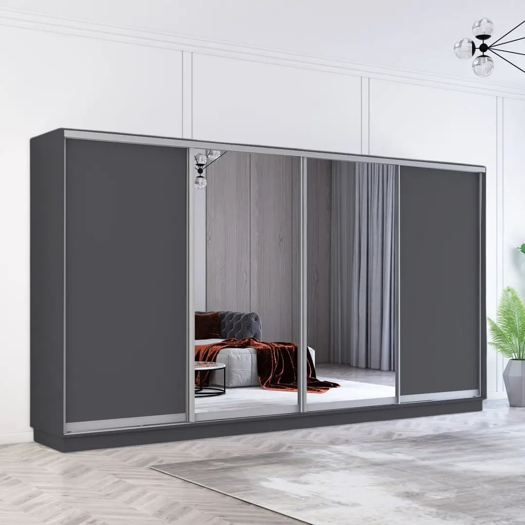 Dulap-cupe Mobildor Fox 2 usi cu oglinda 370x220x60 (Anthracite)