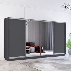Dulap-cupe Mobildor Fox 2 usi cu oglinda 370x240x60 (Anthracite)