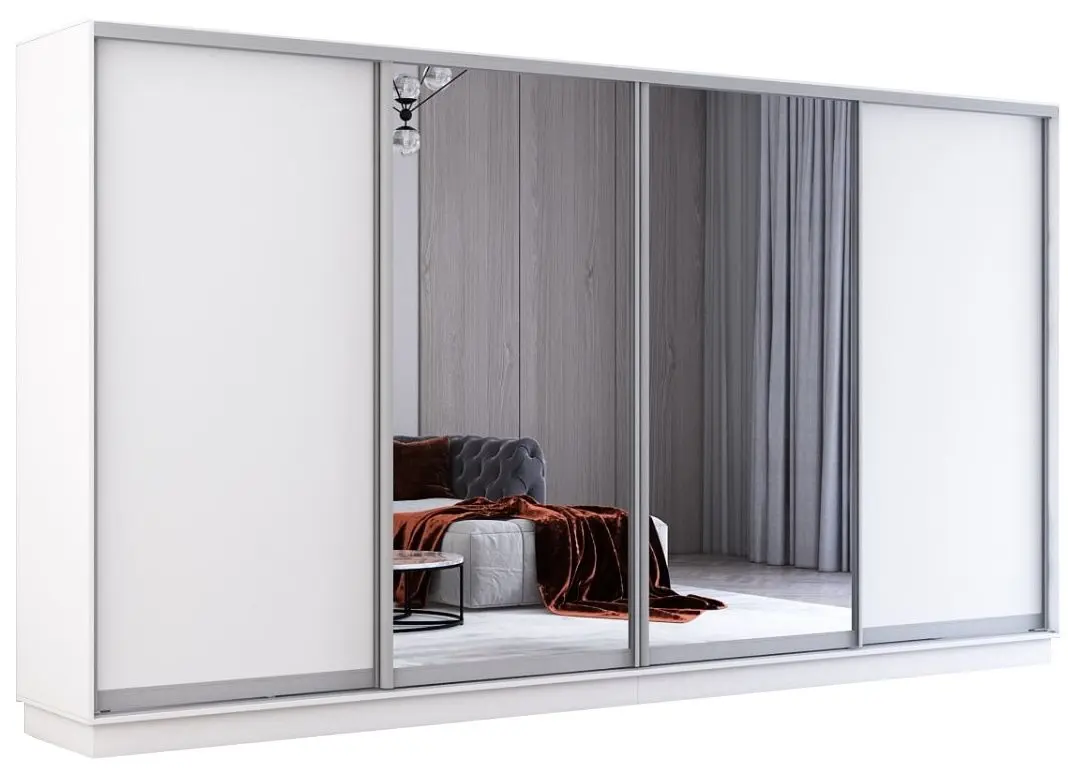 Шкаф-купе Mobildor Fox 2 зеркальные двери 370x240x60 (White) - 2