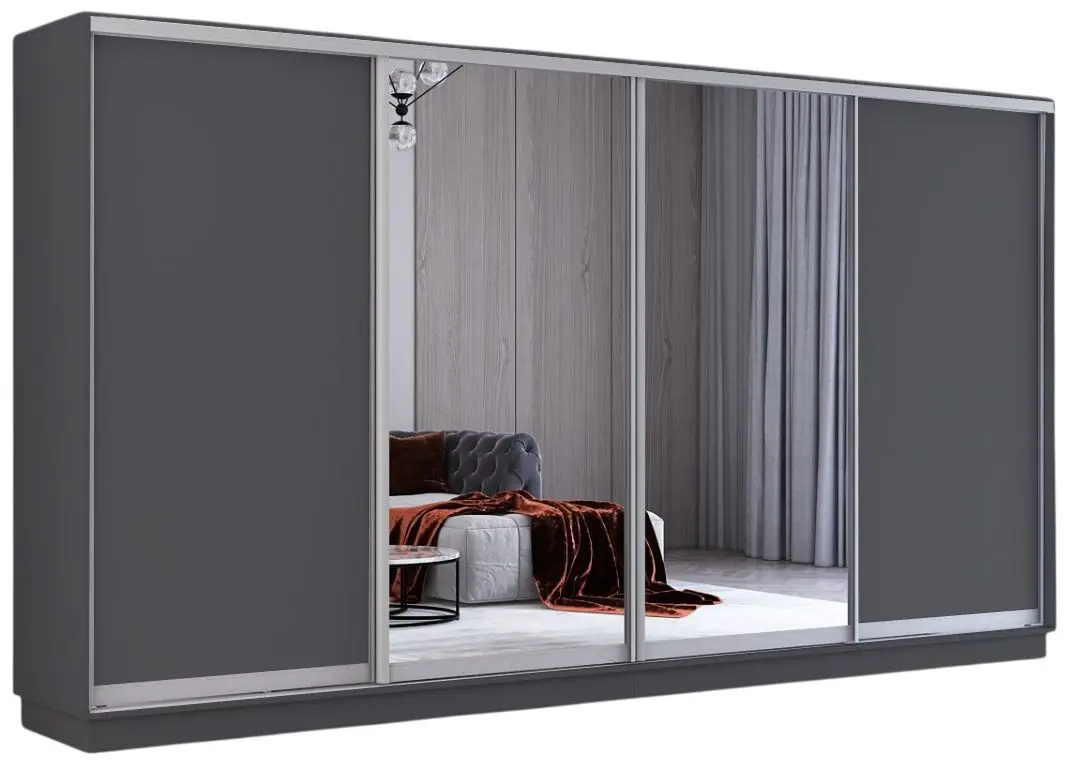 Dulap-cupe Mobildor Fox 2 usi cu oglinda 390x220x60 (Anthracite)