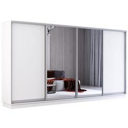 Шкаф-купе Mobildor Fox 2 зеркальные двери 390x220x60 (White) Thumb