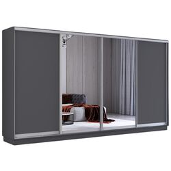 Dulap-cupe Mobildor Fox 2 usi cu oglinda 390x240x60 (Anthracite) Thumb