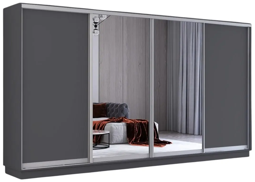 Dulap-cupe Mobildor Fox 2 usi cu oglinda 390x240x60 (Anthracite)