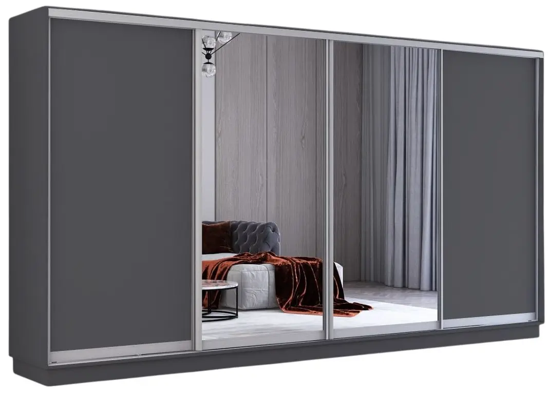 Dulap-cupe Mobildor Fox 2 usi cu oglinda 400x230x60 (Anthracite)