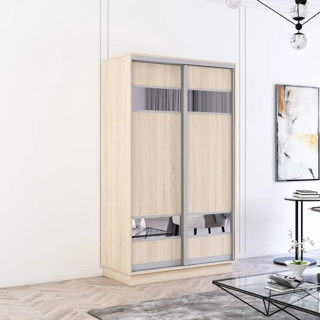 Dulap-cupe Mobildor Fox 2D PAL/elemente din oglinda 100x220x60 (Sonoma Oak)