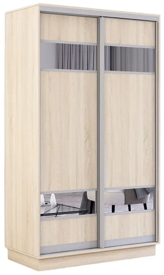 Dulap-cupe Mobildor Fox 2D PAL/elemente din oglinda 100x230x60 (Sonoma Oak) - 3