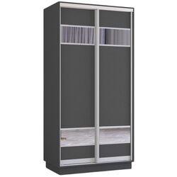 Dulap-cupe Mobildor Fox 2D PAL/elemente din oglinda 110x200x60 (Anthracite) Thumb