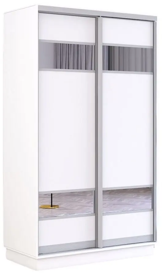 Шкаф-купе Mobildor Fox 2D ДСП/зеркальные элементы 110x230x60 (White) - 2