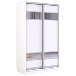 Шкаф-купе Mobildor Fox 2D ДСП/зеркальные элементы 120x230x60 (White) Thumb