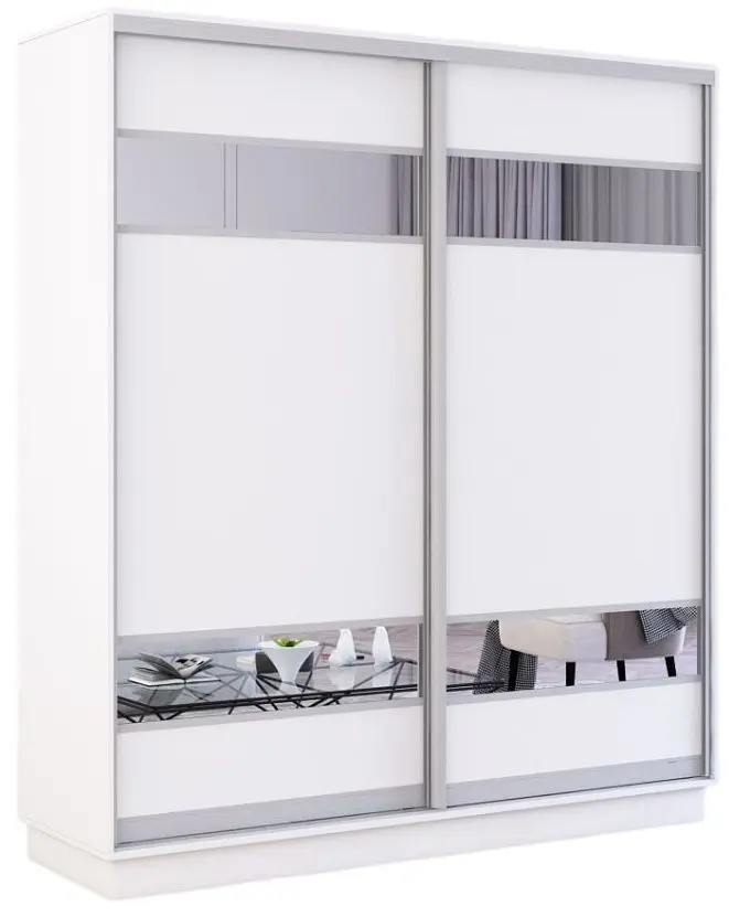 Шкаф-купе Mobildor Fox 2D ДСП/зеркальные элементы 170x210x60 (White) - 2