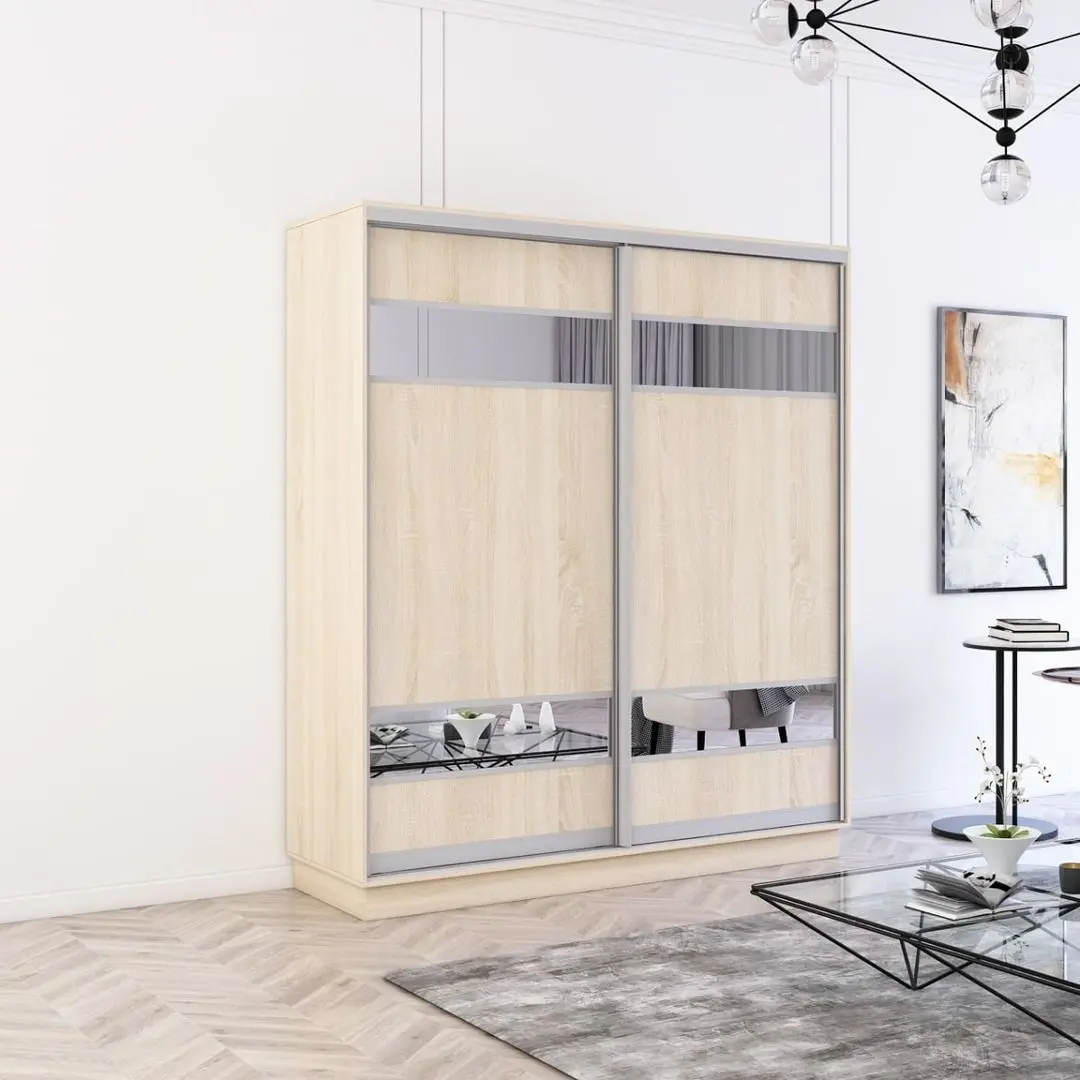 Dulap-cupe Mobildor Fox 2D PAL/elemente din oglinda 170x230x60 (Sonoma Oak)