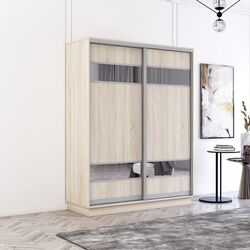 Dulap-cupe Mobildor Fox 2D PAL/elemente din oglinda 170x240x60 (Sonoma Oak)