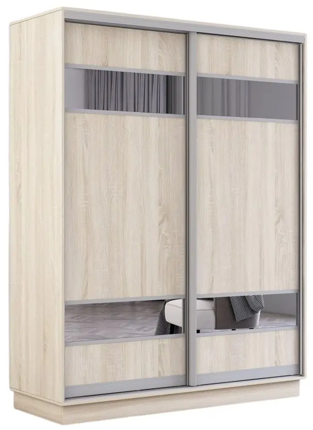 Dulap-cupe Mobildor Fox 2D PAL/elemente din oglinda 170x240x60 (Sonoma Oak) - 2