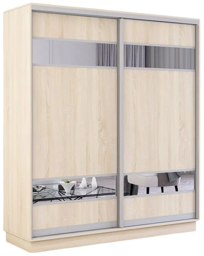Dulap-cupe Mobildor Fox 2D PAL/elemente din oglinda 180x220x60 (Sonoma Oak) - 2