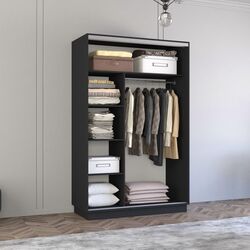 Шкаф-купе Mobildor Fox 2D 1 зеркало/1 ДСП 100x220x60 (Anthracite) Thumb