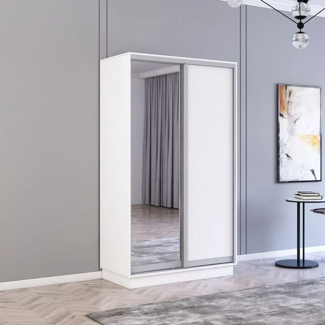 Шкаф-купе Mobildor Fox 2D 1 зеркало/1 ДСП 100x230x60 (White)