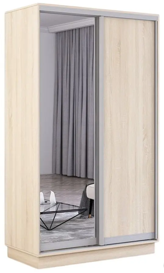 Dulap-cupe Mobildor Fox 2D 1 oglinda/1 PAL 120x240x60 (Sonoma Oak) - 2