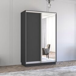 Шкаф-купе Mobildor Fox 2D 1 зеркало/1 ДСП 130x230x60 (Anthracite)