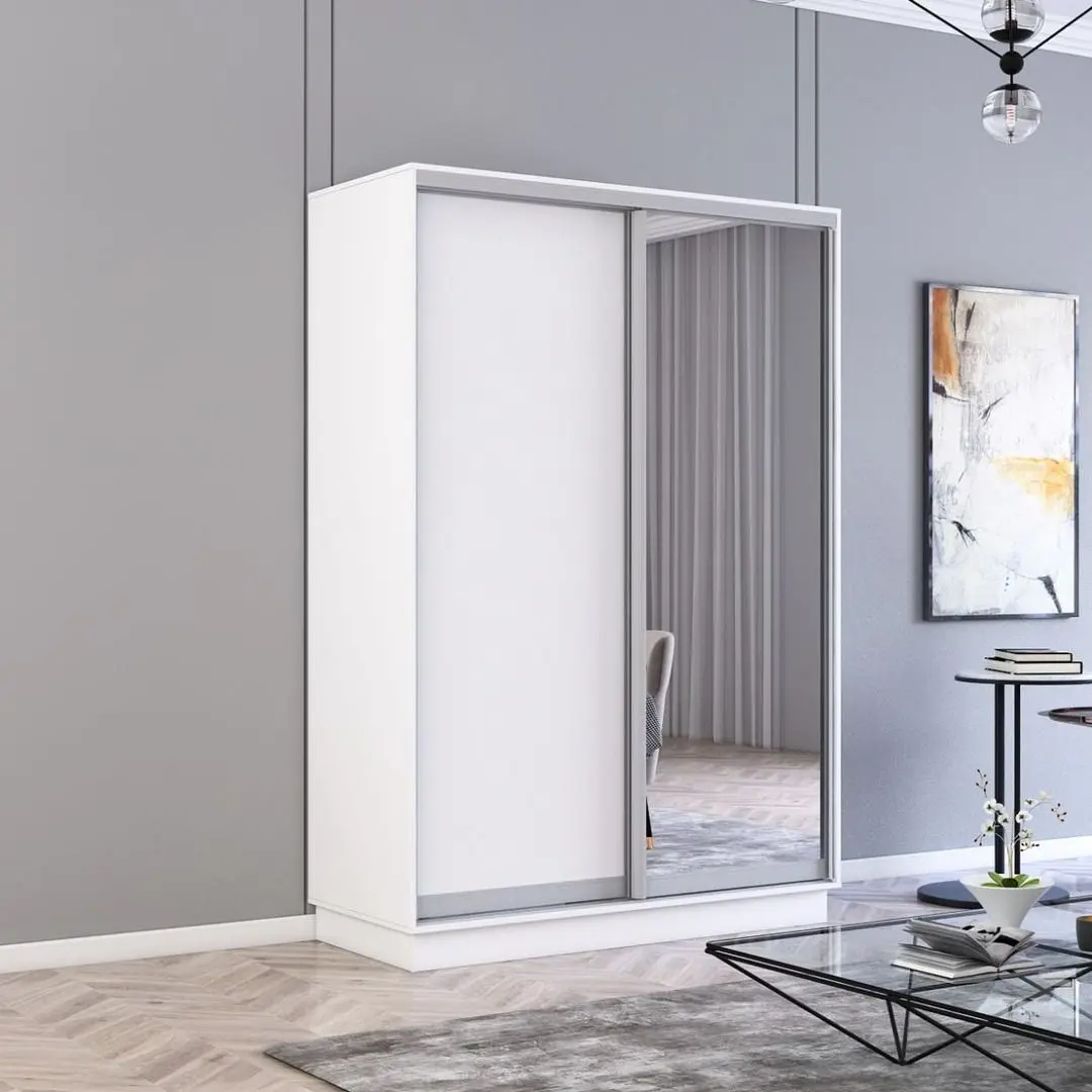 Шкаф-купе Mobildor Fox 2D 1 зеркало/1 ДСП 130x230x60 (White)