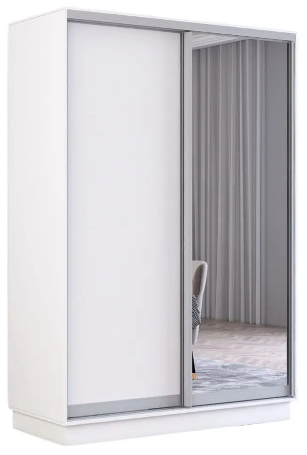 Шкаф-купе Mobildor Fox 2D 1 зеркало/1 ДСП 140x230x60 (White) - 3