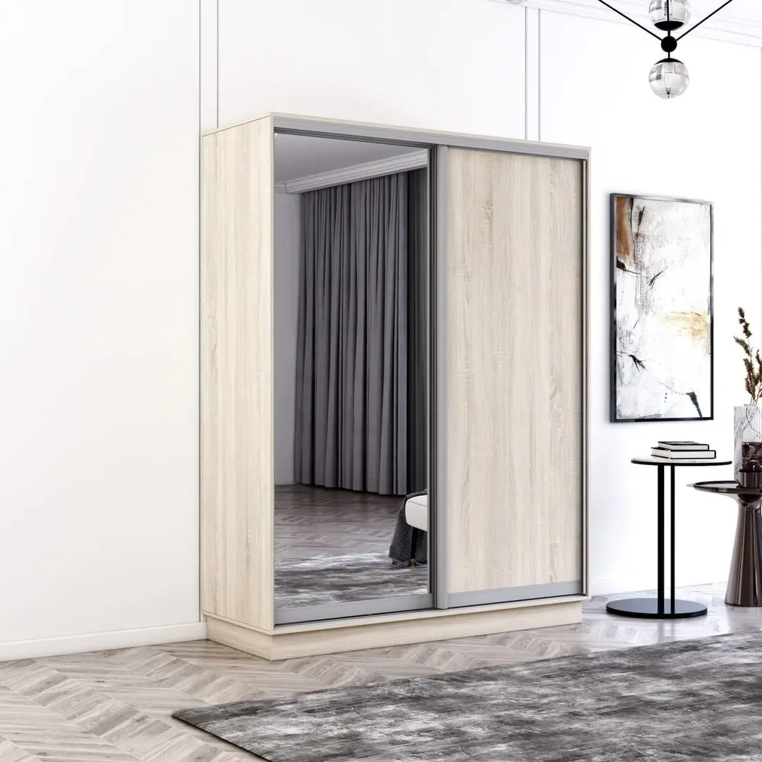 Шкаф-купе Mobildor Fox 2D 1 зеркало/1 ДСП 150x220x60 (Sonoma Oak)