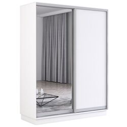 Шкаф-купе Mobildor Fox 2D 1 зеркало/1 ДСП 160x210x60 (White) Thumb