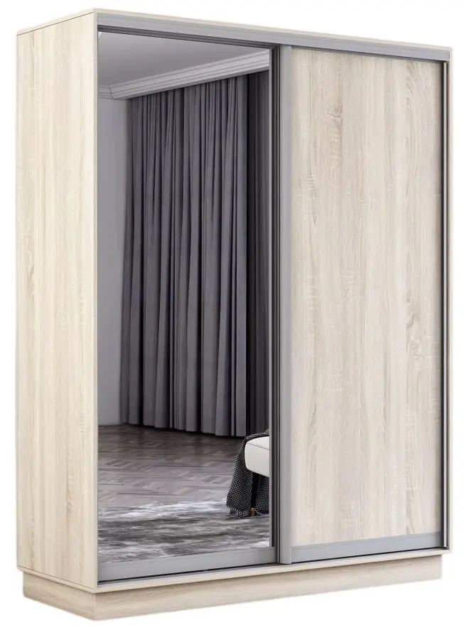 Dulap-cupe Mobildor Fox 2D 1 oglinda/1 PAL 160x240x60 (Sonoma Oak) - 2