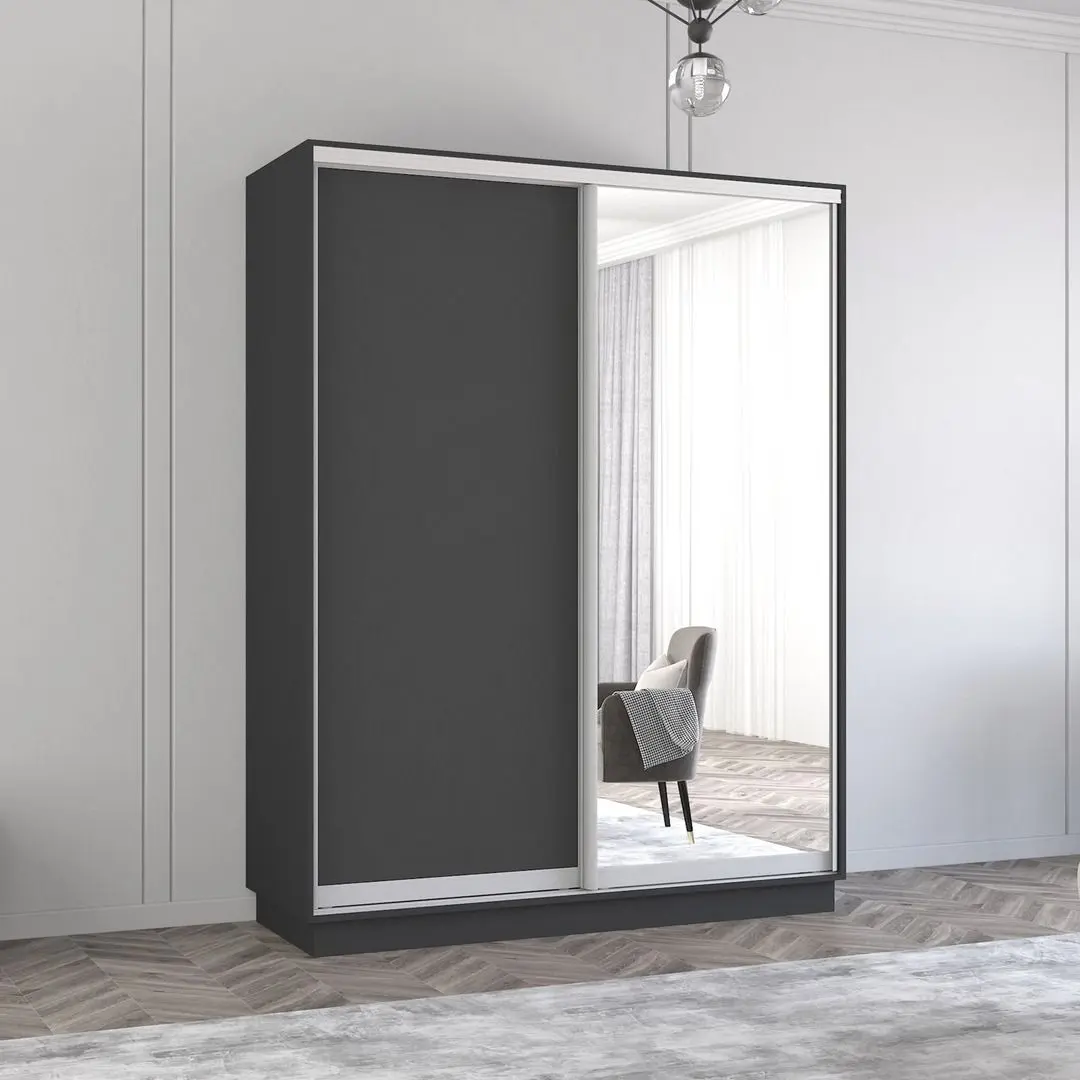 Dulap-cupe Mobildor Fox 2D 1 oglinda/1 PAL 170x200x60 (Anthracite)