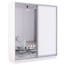 Шкаф-купе Mobildor Fox 2D 1 зеркало/1 ДСП 170x210x60 (White) Thumb