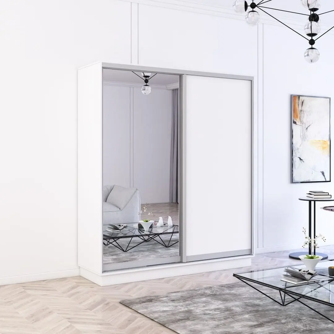 Шкаф-купе Mobildor Fox 2D 1 зеркало/1 ДСП 170x210x60 (White)